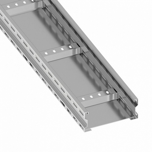 Лоток усиленный с неперфорированным дном 400х80x3000